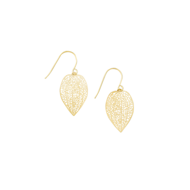 Gold mini leaf earring